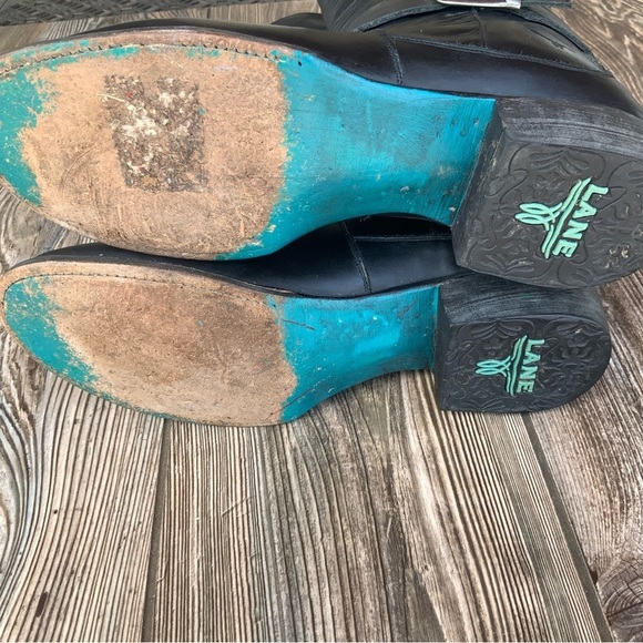 LANE Boots Black Zip Western Riding Boot / LB0216B. Size 10. - Picture 6 of 11